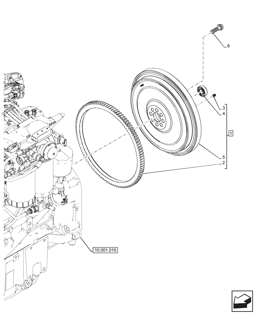 Схема запчастей Case IH FARMALL 80V - (10.103.010) - VAR - 759001, 759002 - FLYWHEEL (10) - ENGINE