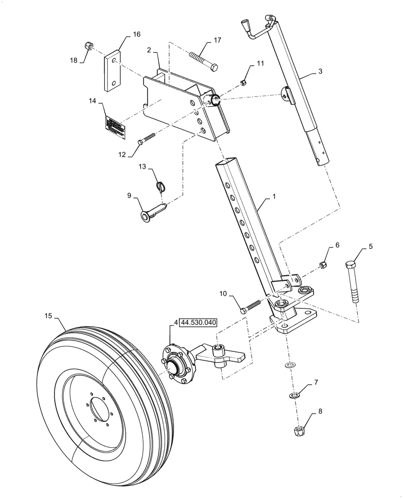 Схема запчастей Case IH TM255 - (44.100.011) - 2 WHEEL, PIVOTING STABILIZER Invalid section