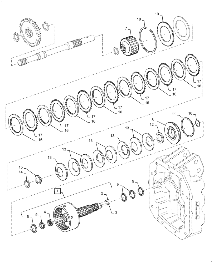 Схема запчастей Case IH PUMA1654 - (31.110.AK[03]) - PTO CLUTCH, SHAFT CONTROL, CLUTCH PLATE (31) - IMPLEMENT POWER TAKE OFF