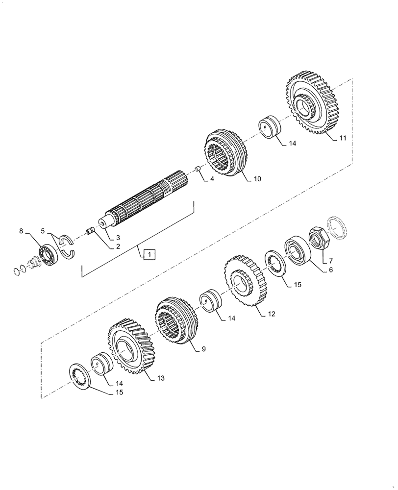 Схема запчастей Case IH PUMA1654 - (21.155.AA[14]) - CENTRAL REDUCTION GEAR (21) - TRANSMISSION