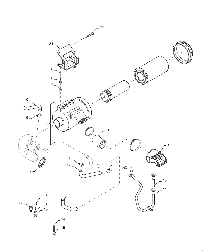 Схема запчастей Case IH PUMA1804 - (10.202.AD[01]) - AIR CLEANER WITH EXHAUST ASPIRATION - HIGH RADIATOR (10) - ENGINE