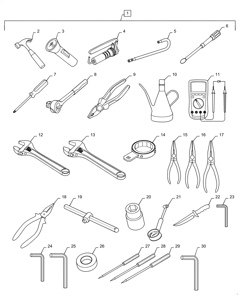 Схема запчастей Case IH AF4077 - (88.100.AH[02]) - TOOL KIT (88) - ACCESSORIES