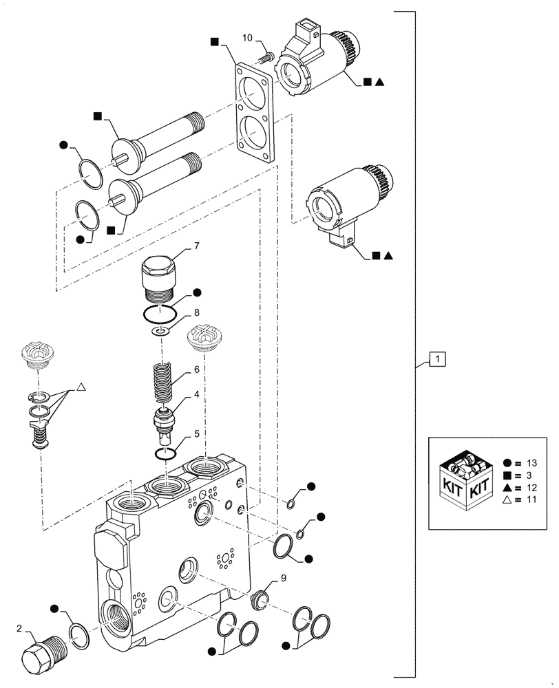 Схема запчастей Case IH PUMA1804 - (35.204.BE[15]) - REAR REMOTE CONTROL VALVE, COMPONENTS (35) - HYDRAULIC SYSTEMS