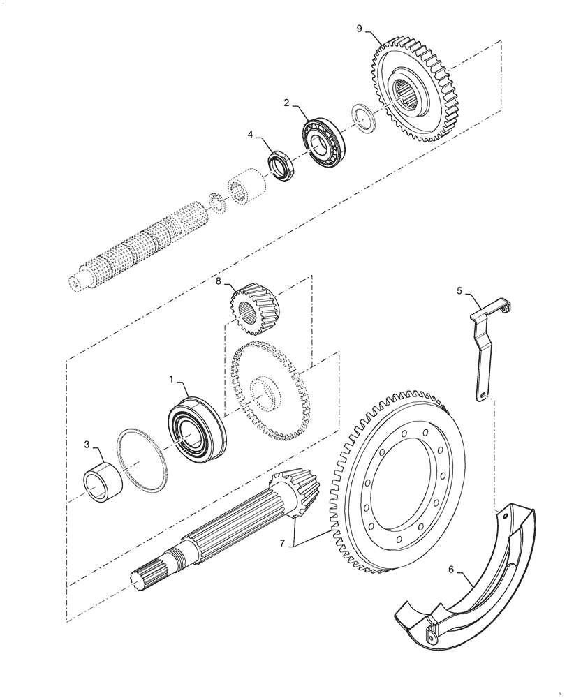 Схема запчастей Case IH PUMA1654 - (21.148.AC[01]) - CENTRAL REDUCTION GEARS - BEVEL GEARS (21) - TRANSMISSION