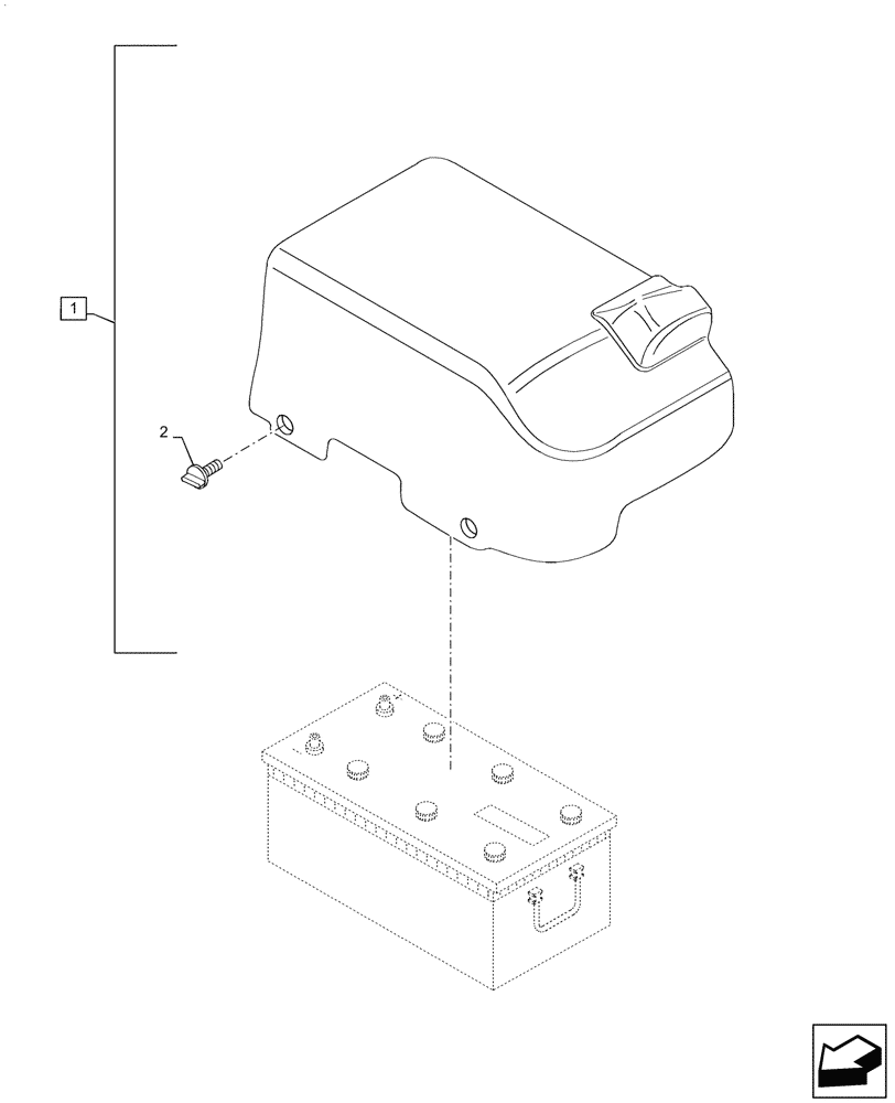 Схема запчастей Case IH PUMA1804 - (55.302.AH[02]) - BATTERY COVER (55) - ELECTRICAL SYSTEMS