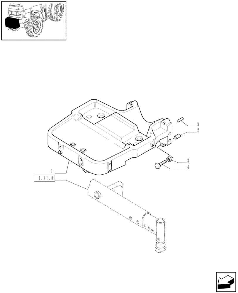 Схема запчастей Case IH JX1095N - (1.21.1) - 2WD SUPPORT (03) - TRANSMISSION