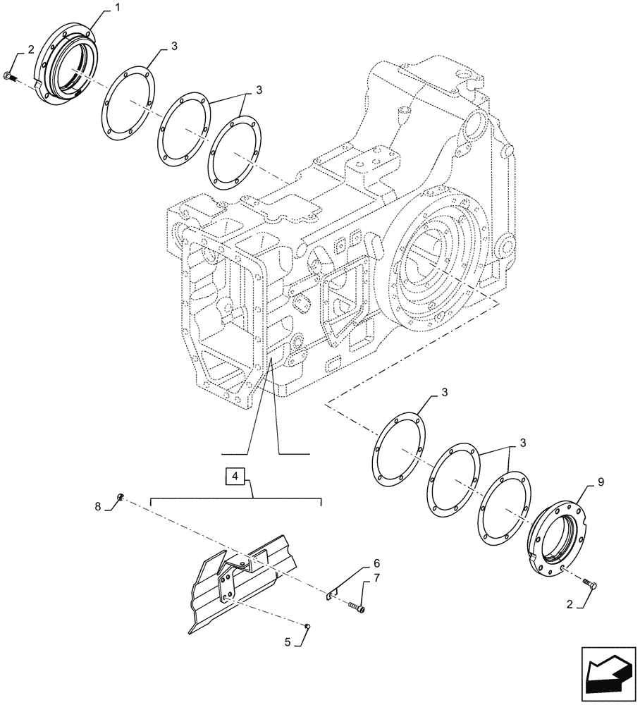 Схема запчастей Case IH PUMA1804 - (27.100.AB[02]) - REAR AXLE HOUSING & COVERS (27) - REAR AXLE SYSTEM