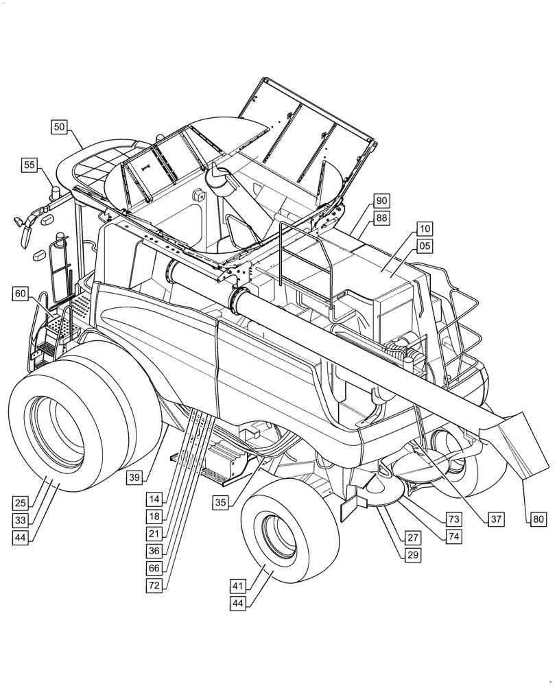 Схема запчастей Case IH 5088 - (00.000.00) - PICTORIAL INDEX - MAIN SECTIONS (00) - GENERAL & PICTORIAL INDEX