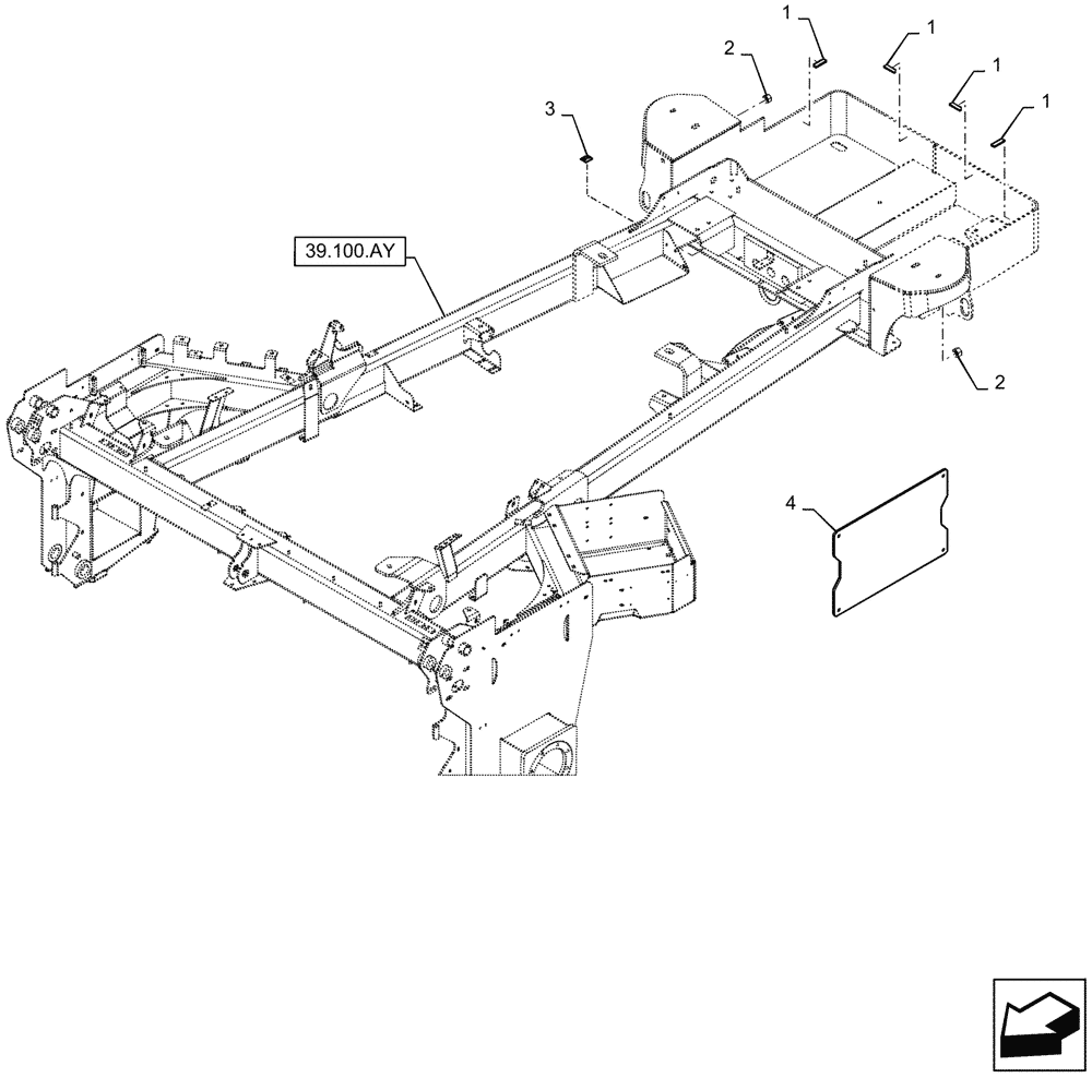 Схема запчастей Case IH WD1904 - (39.100.AS) - MAIN FRAME - REAR (39) - FRAMES AND BALLASTING