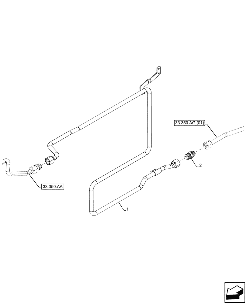 Схема запчастей Case IH PUMA 220 CVT - (33.350.AH[03]) - VAR - 337479, 337480 - ANTILOCK BRAKING SYSTEM (ABS), LINE (33) - BRAKES & CONTROLS