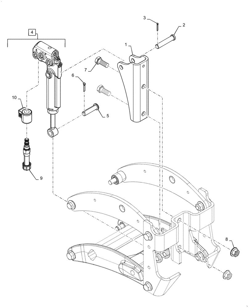 Схема запчастей Case IH 2150 - (35.744.AD[04]) - ROW UNIT HYDRAULIC DOWN PRESSURE (35) - HYDRAULIC SYSTEMS