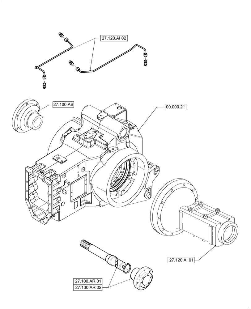 Схема запчастей Case IH PUMA 200 - (27.000.00) - PICTORIAL INDEX - REAR DRIVE AXLE (27) - REAR AXLE SYSTEM