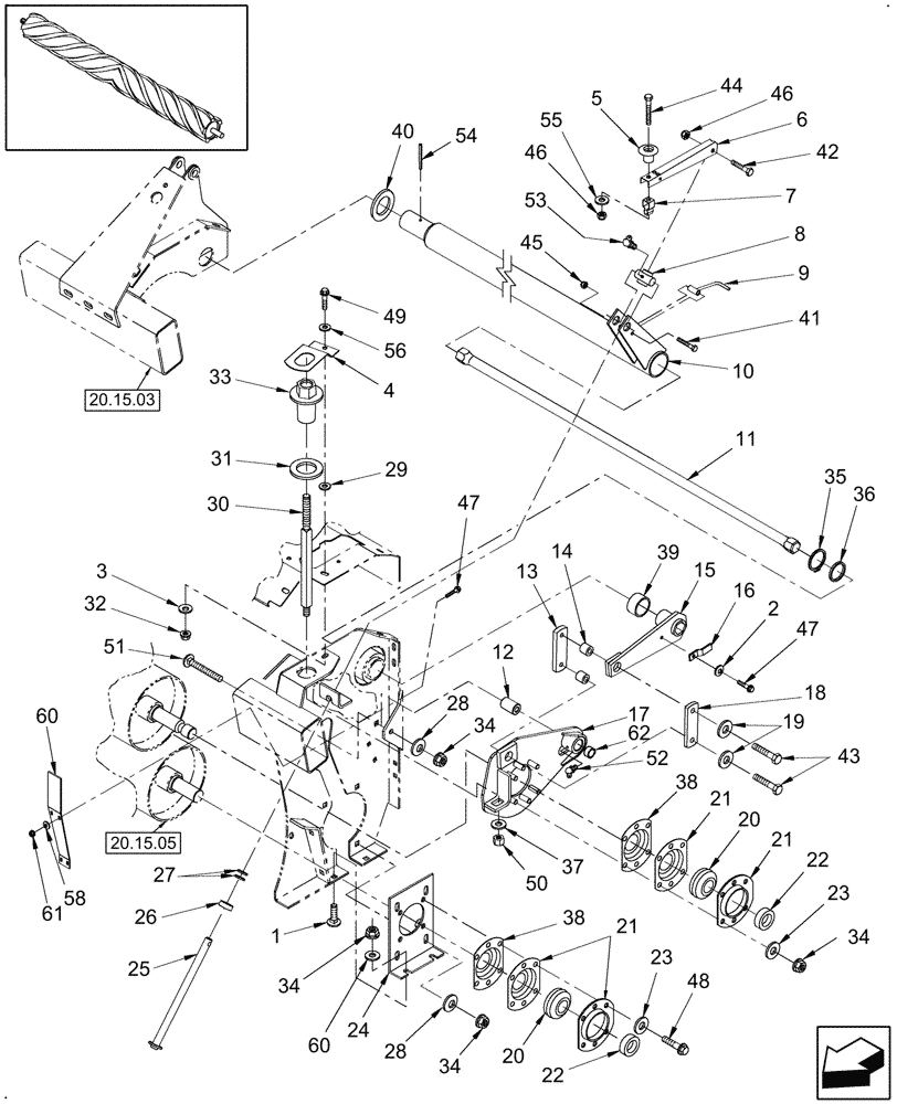 Схема запчастей Case IH HDX122 - (20.15.04[2]) - CONDITIONER, LH, FROM 10/21/06 (58) - ATTACHMENTS/HEADERS