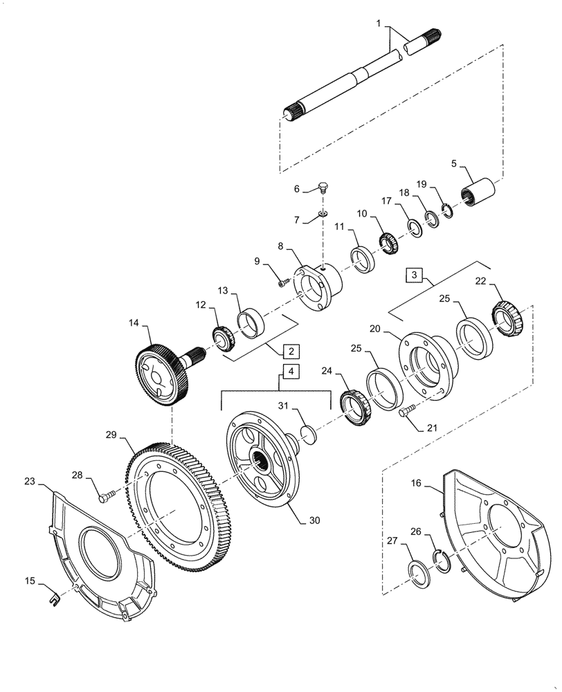 Схема запчастей Case IH 7220 - (6-086) - PTO REDUCTION GEARS (06) - POWER TRAIN