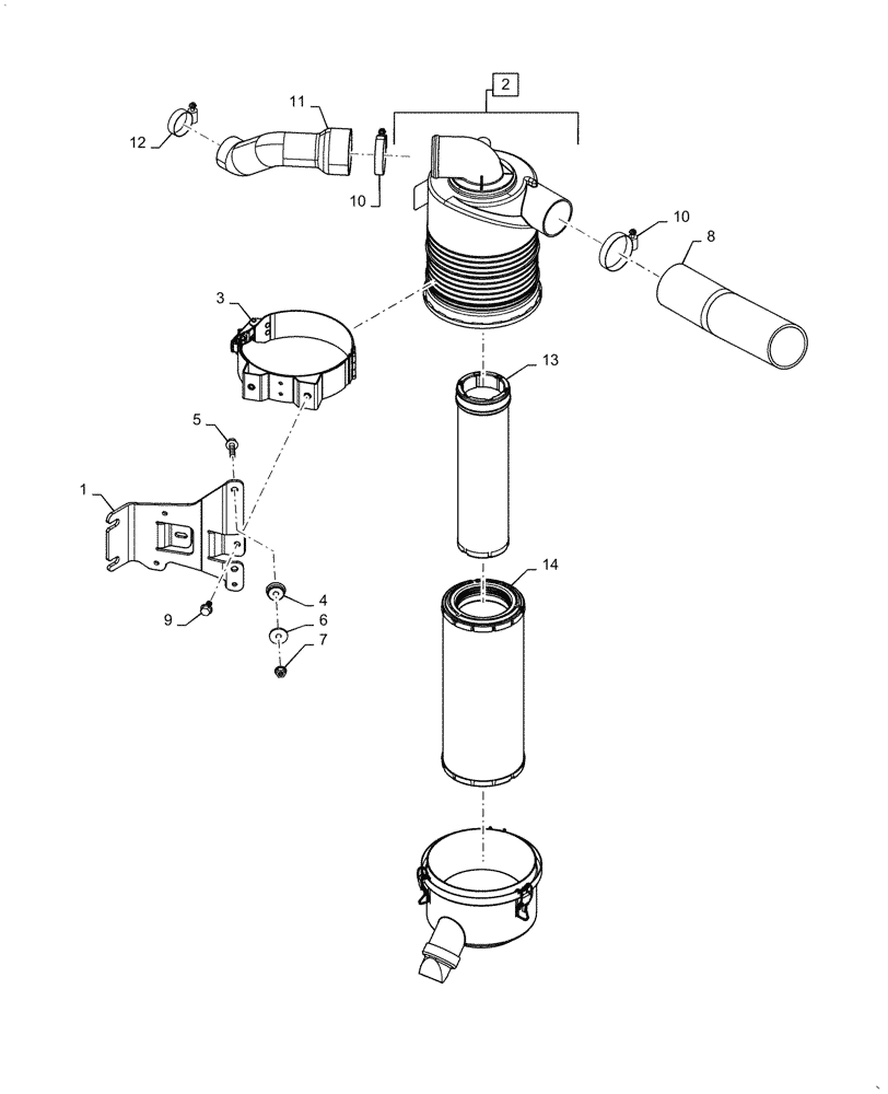 Схема запчастей Case IH FARMALL 55C - (10.202.AK) - AIR INTAKE (10) - ENGINE