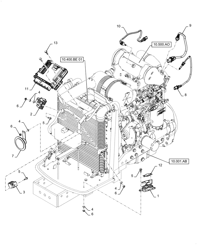 Схема запчастей Case IH FARMALL 55C - (55.015.AA) - ELECTRONIC CONTROL UNIT, ENGINE (55) - ELECTRICAL SYSTEMS