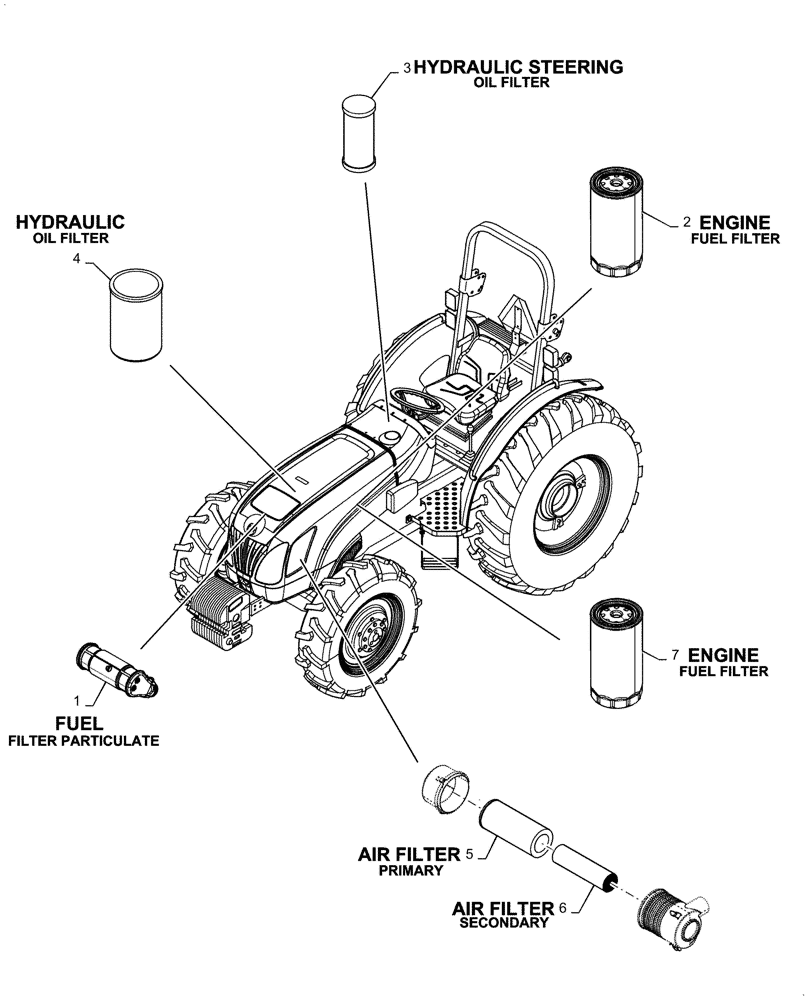 Схема запчастей Case IH FARMALL 50A - (05.100.03[01]) - FILTERS, 50HP (05) - SERVICE & MAINTENANCE