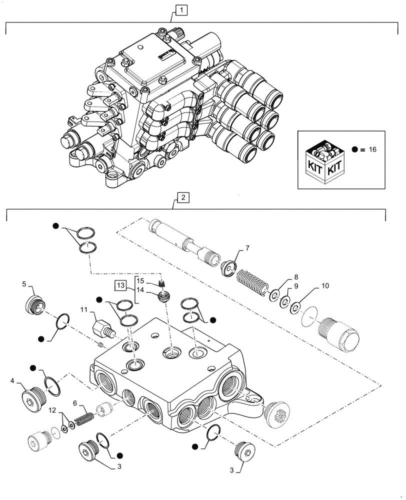 Схема запчастей Case IH PUMA1804 - (35.204.BE[11]) - REAR REMOTE CONTROL VALVE, DISTRIBUTOR (35) - HYDRAULIC SYSTEMS