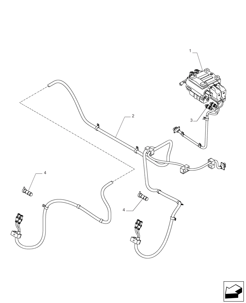 Схема запчастей Case IH A8800 - (55.100.AF[02]) - ELECTRIC WIRING, CONTROL VALVE (55) - ELECTRICAL SYSTEMS