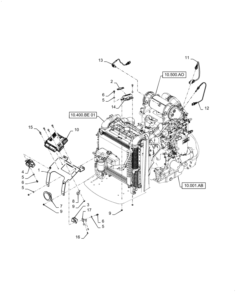 Схема запчастей Case IH FARMALL 55C - (55.015.AA) - ELECTRONIC CONTROL UNIT, ENGINE (55) - ELECTRICAL SYSTEMS