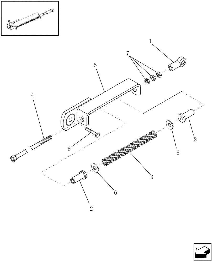 Схема запчастей Case IH WD1903 - (07.04[2]) - CONTROL, PROPULSION, CENTERING SPRING (07) - HYDRAULICS