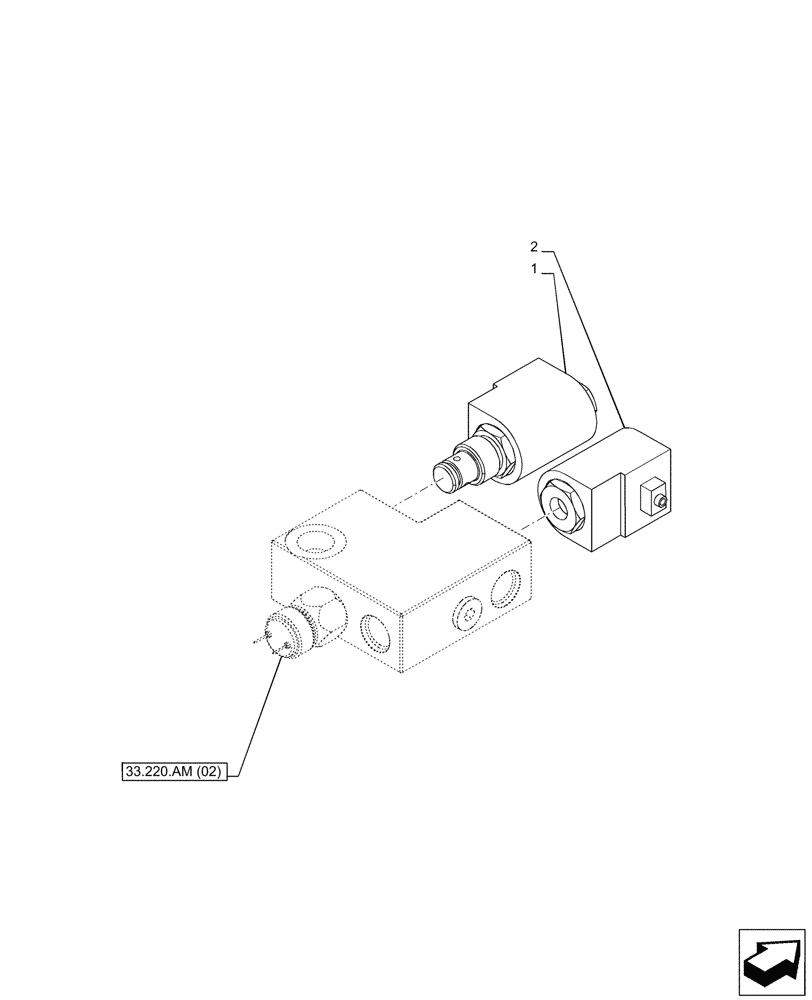 Схема запчастей Case IH PUMA 220 - (55.032.AD[01]) - VAR - 337487, 758040, 758042 - TRAILER BRAKE VALVE, SOLENOID (55) - ELECTRICAL SYSTEMS