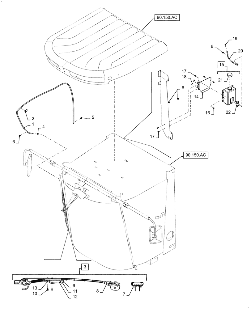 Схема запчастей Case IH 7088 - (55.518.AS) - WINDSHIELD WASHER ASSY (55) - ELECTRICAL SYSTEMS