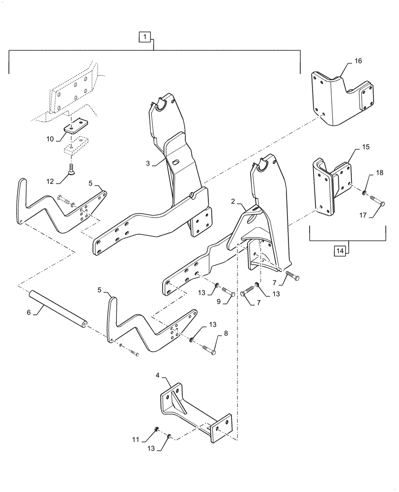 Схема запчастей Case IH L770 - (39.100.210) - VAR - 715460006, 730653006 - SUBFRAME, MOUNTING PARTS (39) - FRAMES AND BALLASTING