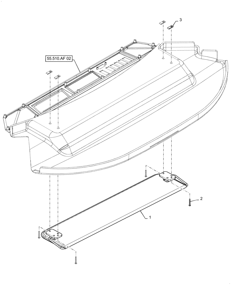 Схема запчастей Case IH 7088 - (90.151.AE) - SUN VISOR ATTACHMENT (90) - PLATFORM, CAB, BODYWORK AND DECALS