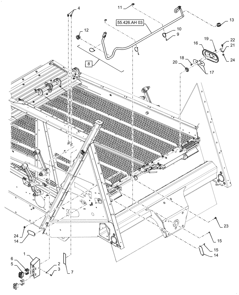 Схема запчастей Case IH 7088 - (74.114.AU[02]) - VAR - 722719, 722723, 722725, 722721 - SIEVE ADJUSTMENT SWITCH, REMOTE CONTROL (74) - CLEANING