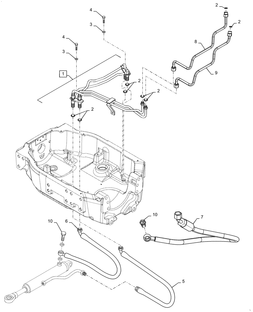 Схема запчастей Case IH PUMA1654 - (41.200.AO[02]) - STEERING CYLINDER PIPES AND POWER STEERING PIPES (41) - STEERING