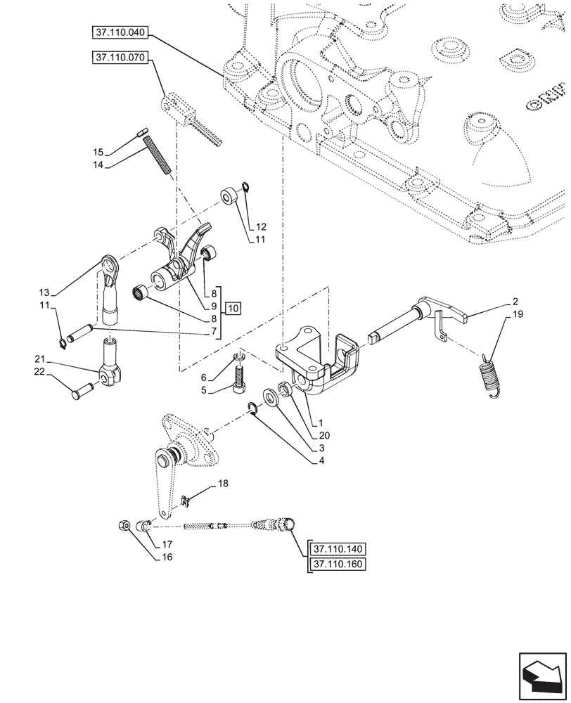 Схема запчастей Case IH FARMALL 100N - (37.110.150) - VAR - 342377, 759013 - REAR, HYDRAULIC LIFT, CONTROL LEVER, W/ LIFT-O-MATIC PLUS, W/O CAB (37) - HITCHES, DRAWBARS & IMPLEMENT COUPLINGS