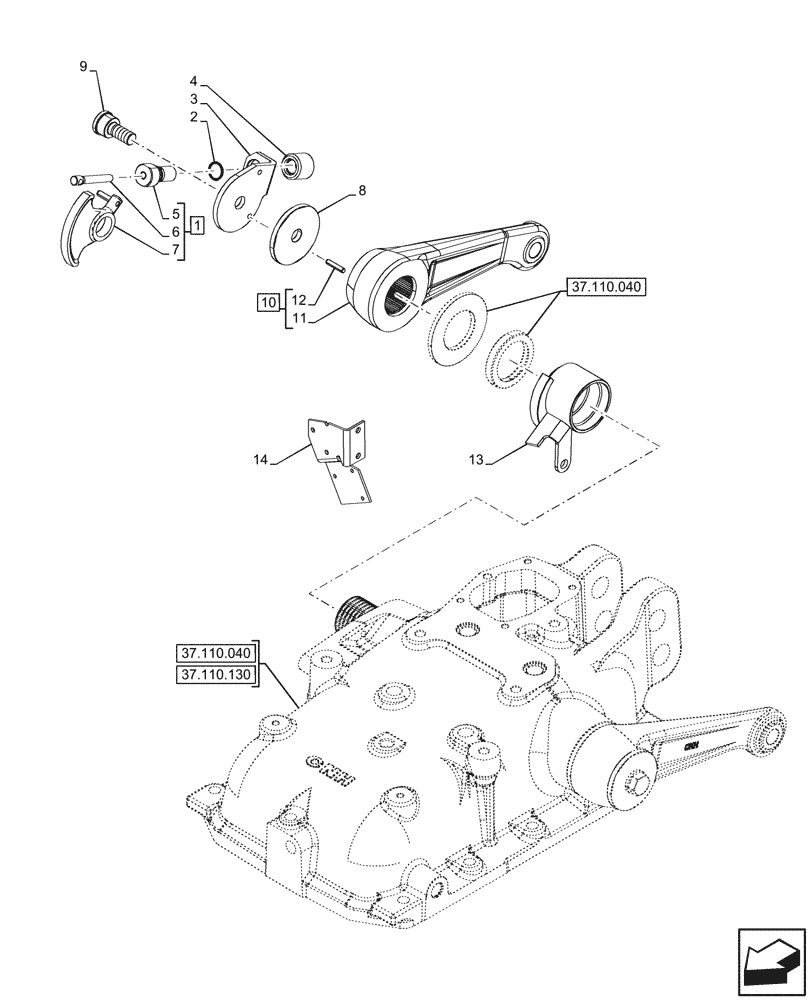 Схема запчастей Case IH FARMALL 100N - (37.110.120) - VAR - 342377, 342378, 342379, 342380, 342381, 744833, 759013 - REAR, HYDRAULIC LIFT, HOUSING, ARM, W/ LIFT-O-MATIC PLUS (37) - HITCHES, DRAWBARS & IMPLEMENT COUPLINGS