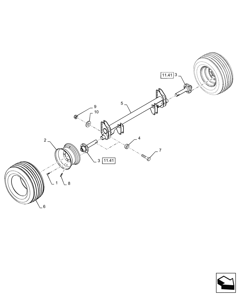 Схема запчастей Case IH RB454 - (11.07) - WHEELS, 18L - 16.1, HEAVY DUTY (11) - AXLES/WHEELS