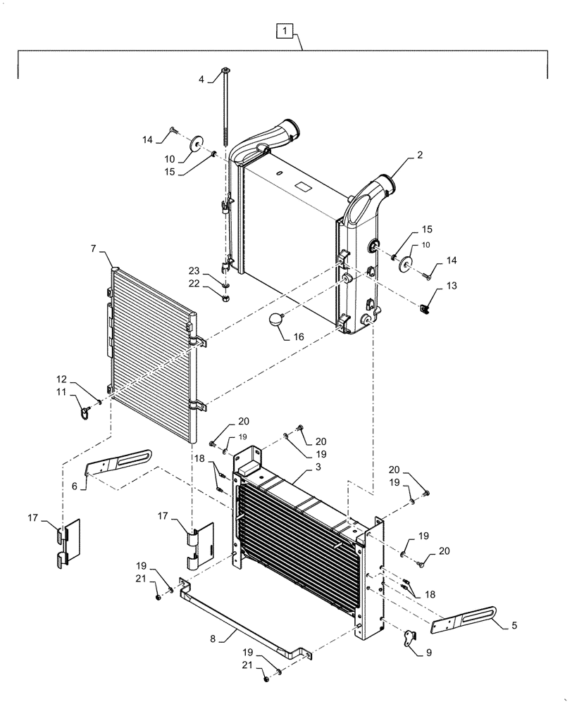 Схема запчастей Case IH PUMA1804 - (10.400.BF[09]) - RADIATOR FRAME AND SUPPORTS (10) - ENGINE