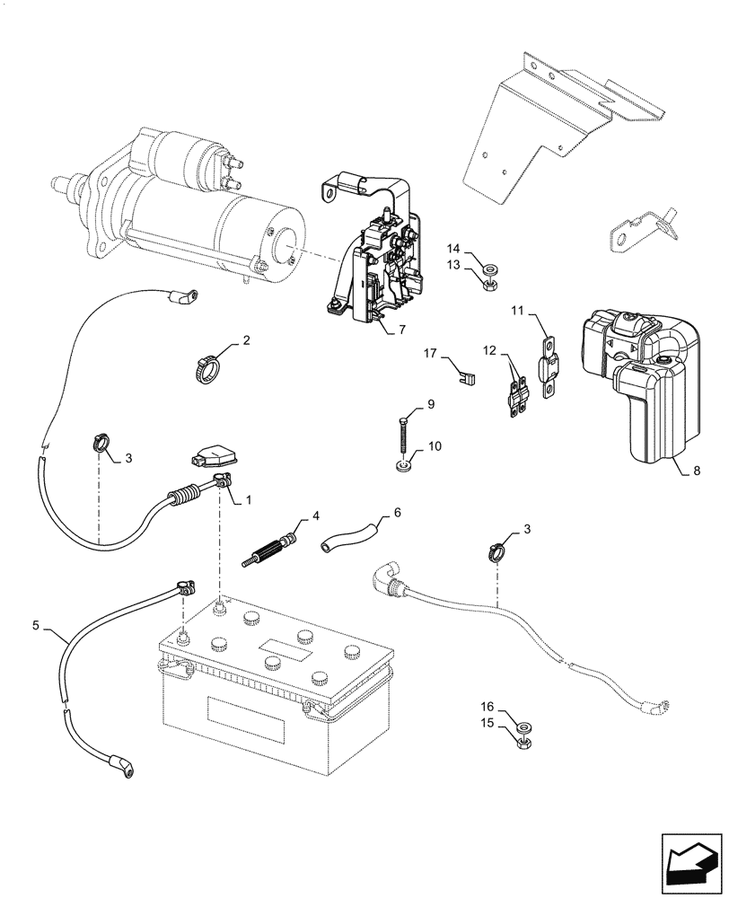 Схема запчастей Case IH PUMA1804 - (55.302.AV[02]) - BATTERY CABLES (55) - ELECTRICAL SYSTEMS