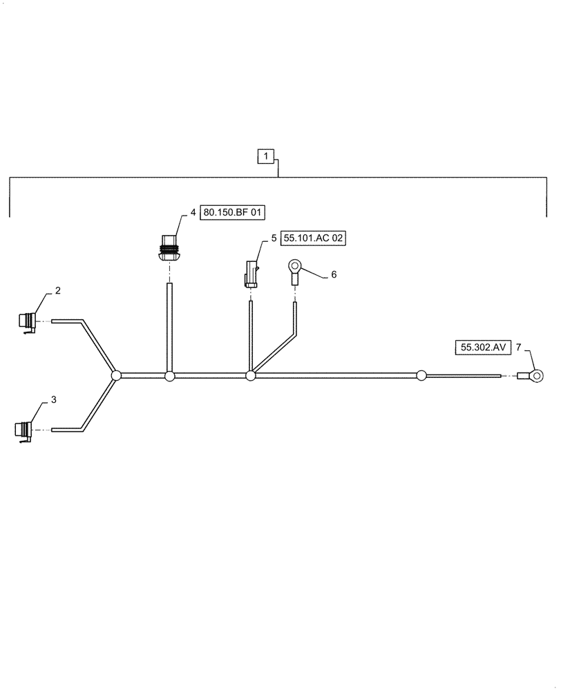 Схема запчастей Case IH 7088 - (55.426.AH[01]) - WIRE HARNESS, GRAIN TANK COVER, BSN Y9G002283 (55) - ELECTRICAL SYSTEMS