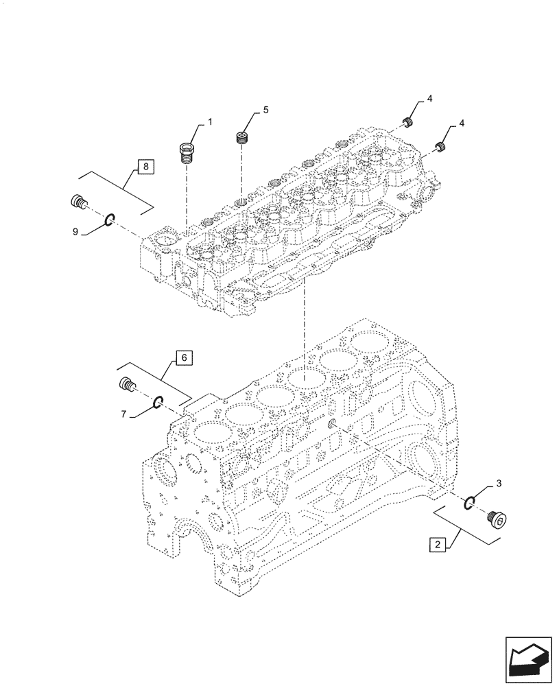 Схема запчастей Case IH PUMA1804 - (10.400.AE[03]) - COOLANT HEATING LINES (10) - ENGINE