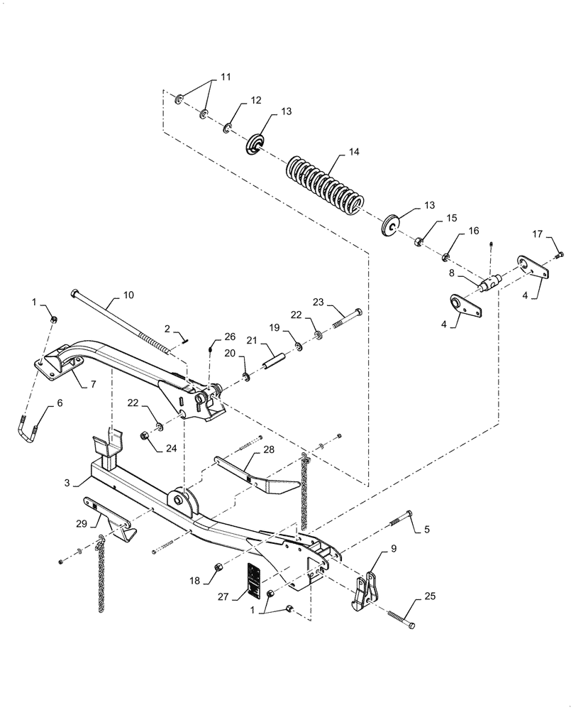 Схема запчастей Case IH TM255 - (75.908.050) - ACS BAR SPIKE, MOUNT ASSY (75) - SOIL PREPARATION