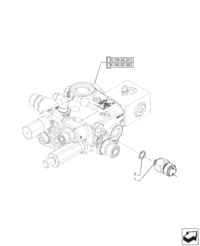 Схема запчастей Case IH PUMA 200 - (55.032.AA[03]) - VAR - 337487, 758040, 758042 - TRAILER BRAKE VALVE, SENSOR (55) - ELECTRICAL SYSTEMS