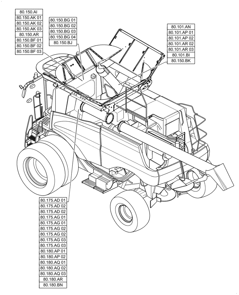 Схема запчастей Case IH 5088 - (00.000.80) - PICTORIAL INDEX - GRAIN STORAGE (00) - GENERAL & PICTORIAL INDEX