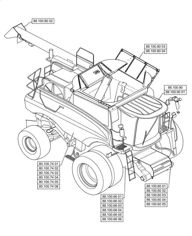Схема запчастей Case IH 6088 - (88.000.00[02]) - SECTION INDEX - ACCESSORIES, CONTINUED (88) - ACCESSORIES