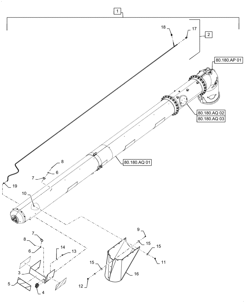 Схема запчастей Case IH 5088 - (88.100.80[02]) - DIA KIT, VERTICAL DISCHARGE SPOUT (88) - ACCESSORIES