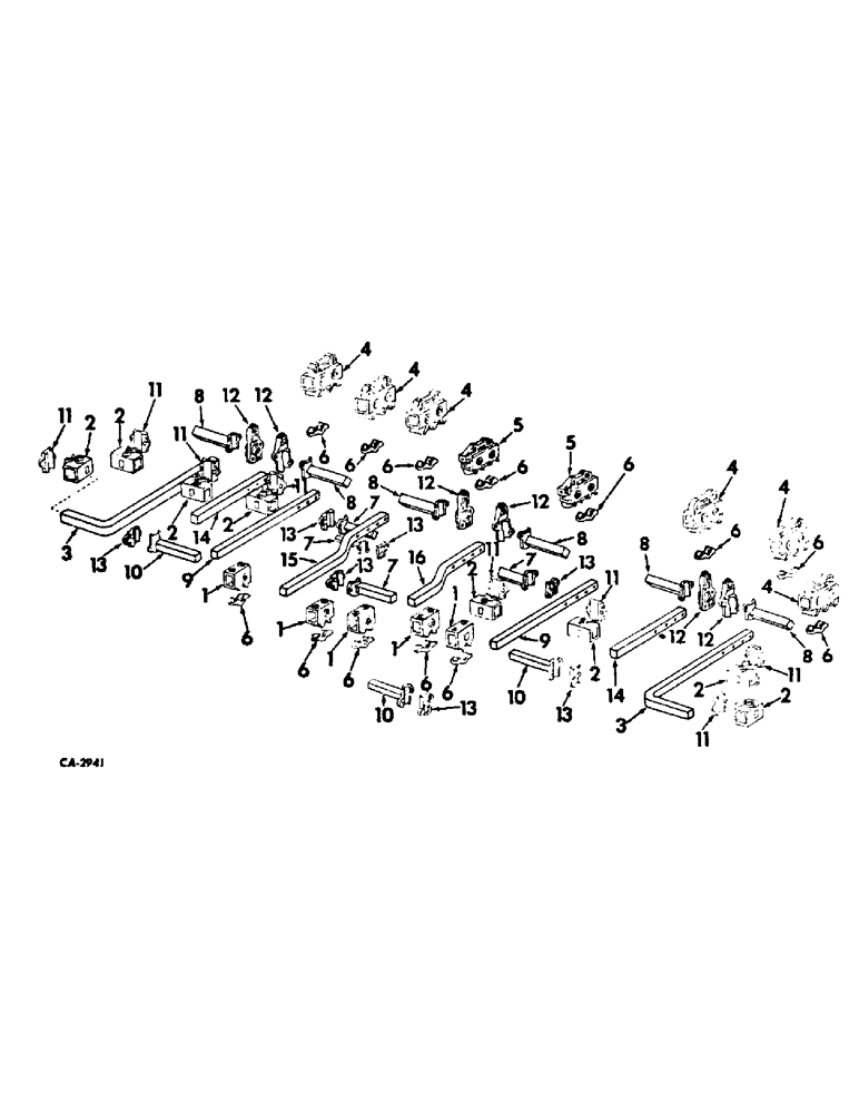 Схема запчастей Case IH 78 - (AM-14) - SQUARE BARS, EXTENSIONS, AND CLAMPS, 18 AND 21 EQUIPMENT, FOR FOUR-ROW CULTIVATORS (1972 AND SINCE) 
