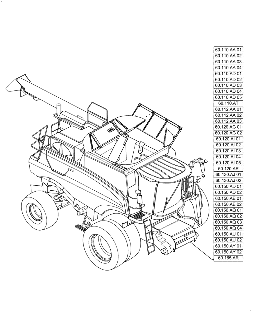 Схема запчастей Case IH 7088 - (60.000.00) - SECTION INDEX - PRODUCT FEEDING (60) - PRODUCT FEEDING