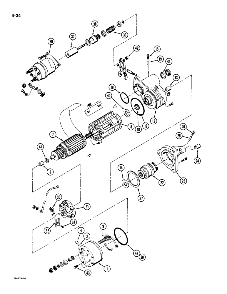 Схема запчастей Case IH 9180 - (4-34) - STARTER ASSEMBLY (04) - ELECTRICAL SYSTEMS