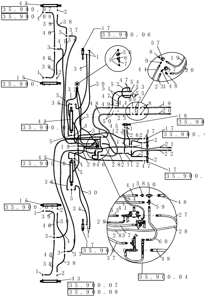 Схема запчастей Case IH 700 - (35.900.02) - HYDRAULIC, LAYOUT (35) - HYDRAULIC SYSTEMS