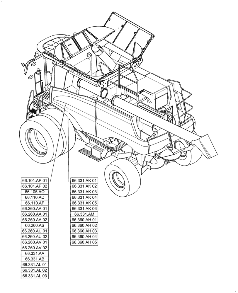 Схема запчастей Case IH 5088 - (66.000.00) - SECTION INDEX - THRESHING (66) - THRESHING
