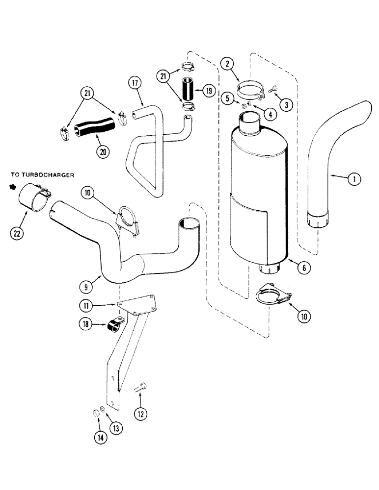 Схема запчастей Case IH 4694 - (2-022) - MUFFLER AND ASPIRATOR, 504BDTI DIESEL ENGINE (02) - ENGINE