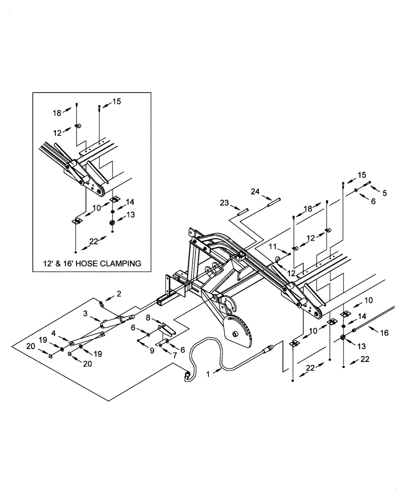 Схема запчастей Case IH 2016 - (20.11[02]) - HOLD DOWN, HYDRAULIC LIFT, RAKE TYPE, P.I.N. PMN003045 [PNP002010] & AFTER (58) - ATTACHMENTS/HEADERS